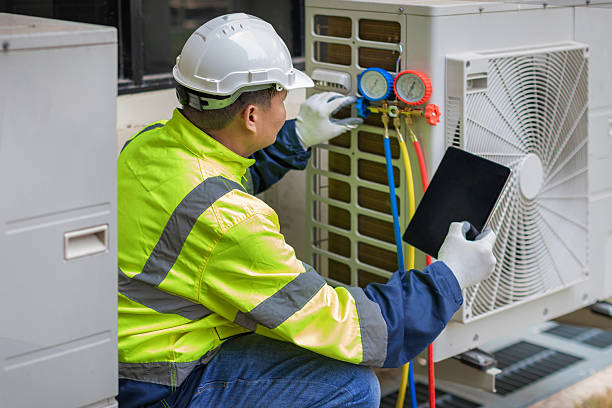 Professional Air Duct Cleaning technician working in Palisades Park, NJ